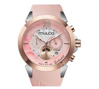 MULCO Enchanted Quartz Women's Watch - 46mm Stainless Steel Case, Quartz Analog Miyota JP25 Movement, 10 ATM Waterproof, Silicone Strap, Multifunction, Battery SR621SW, Stylish and Durable