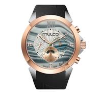 MULCO Enchanted Quartz Women's Watch - 46mm Stainless Steel Case, Quartz Analog Miyota JP25 Movement, 10 ATM Waterproof, Silicone Strap, Multifunction, Battery SR621SW, Stylish and Durable