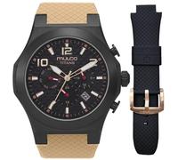 MULCO Titan Watches - Watch Stainless Steel with Silicone Strap Quartz Chronograph Movement Premium Analog Display - Water Resistant, Titan G - Brown/ Black, Titan G, Chronograph