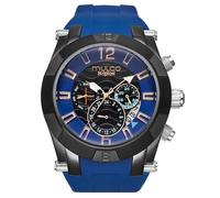MULCO Watches for Men - Kripton Royale - 46mm Stainless Steel Case, Black Dial with Silicone Strap, Quartz Multifunction Day & Date Movement, Analog Display, Rose Gold Accents, 100M Water Resistant