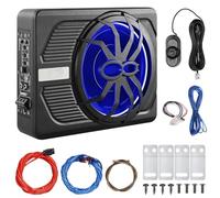 Mulcort 12V 1200W Car Subwoofer Subwoofer Amplifier, Slim Under Powered Bass Speaker Truck Sub Built with Blue LED Ambient Light, for Enriched Car Atmosphere with Stylish Night Driving