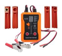 Mulcort 12V Car Fuel Injector Tester, 8 Pulse Modes, LCD Display, 4 Adapters, Short Circuit Protection, Compare 2 Injectors, Power Input Reverse Connection Protection, Output Short Circuit (Orange)