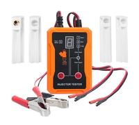 Mulcort 12V Car Fuel Injector Tester, 8 Pulse Modes, LCD Display, 4 Adapters, Short Circuit Protection, Compare 2 Injectors, Power Input Reverse Connection Protection, Output Short Circuit (White)