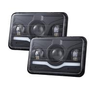 Mulcort 2 PCS 4x6 Inch LED Headlights, 5 Inch 150W Rectangular Headlamp with High Low Beam DRL Replacement for Peterbilt Kenworth Freightliner Ford Probe Oldsmobile Cutlass