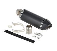 Mulcort 38-51mm Black Small Hexagonal Slant Tail Refit Exhaust Muffler with Seat for Motorcycles ATV Universal