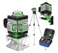 Mulcort 4x360° Laser Level, 16-Line Self-Leveling Green Beam Horizontal and Vertical Cross Line Laser with 3000mAh Rechargeable Battery, Tripod, Wall Mount, Lifting Platform, Remote Control, etc.