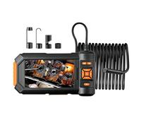 Mulcort 5" IPS Screen Endoscope, Endoscope Camera with Light, HD 1080P Borescope 8 Adjustable LED Lights Bracket, Dual-Lens Inspection Camera with 16.4ft Rigid Cord, Black