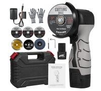 Mulcort 7000RPM Mini Grinder, Cordless Mini Angle Grinder, 16.8V Electric Grinding Tool with 2 x 2000mAh Batteries and Grinding Discs for Cutting Polished Tiles, Wood, Stone, Steel (Black)