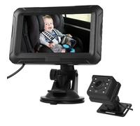 Mulcort Baby Car Mirror, 4.3inch1080P Baby Monitor with Camera USB Plug, Baby Car Monitors with Night Vision Function, 150° Wide View Angle for Infants Kids Pets