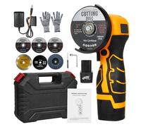 Mulcort Cordless Angle Grinder 7000RPM, 16.8V Mini Grinder, Electric Grinding Tool with 2 x 2000mAh Batteries and Grinding Discs for Cutting Polished Tiles, Wood, Stone, Steel