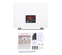 Mulcort Instant Water Heater,5500W Mini Lectric Tankless Water Heater Wall-Mounted with LED Display and Remote Control,3 Levels of Power Adjustment,Energy Saving,for Home RV Kitchen Bathroom