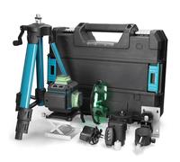 Mulcort Laser Level 4D 16 Lines,3° Self-Leveling Lazer Level with 2x2400mAh Batteries,IP54 Dust and Water Resistant,360° rotatable Green Crosshair Laser with Tripod Remote Control and Goggles