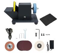 Mulcort Mini Bench Grinder Polisher, 250W 7-Speed, Buffing & Sanding, | Compact bench grinder and polisher with 70mm grinding wheels, buffing wheel, sanding disc and UK plug for DIY metalwork.