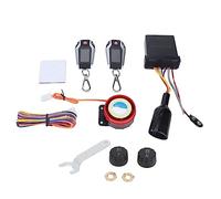 Mulcort Motorcycle Alarm Security System, Motorcycle Security Kit Remote Start Anti Theft Device, PKE Sensing LCD Display 2-Way Alarm with for ATV Offroad (White Case with Tire Pressure Monitor