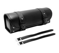 Mulcort Motorcycle Tool Bag, Universal PU Leather Motorcycle Fork Bag, Waterproof Wear Resistant Motorcycle Bag with Adjustable Straps, Handlebar Bag Storage Tool Bag (Black