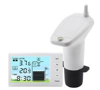 Mulcort Wireless Ultrasonic Level Gauge Water Tank Liquid Level Meter with Temperature Sensor Liquid Depth Level Gauge Indicator with Time Display