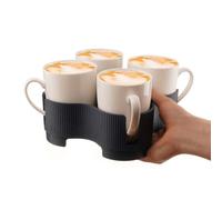 Muldale Mug Carrier Tray 4 Cup - UK Made - Caravan Motorhome Cup Holder Caddy - Recyclable - Lightweight Easy Carry Drinks Holder