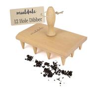 Muldale Multi Dibber - Seedling Plant Dibber Tray with Handle - Natural Sustainable Beechwood - Seed Planter Tool for Smaller Seedlings - UK Brand