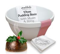 Muldale Traditional 1 Litre Pudding Basin for Steaming - Heat Proof Ceramic Pudding Bowl - Premium Christmas Bowls - Great for Steaming Hot Puddings on Winter Evenings