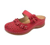 Mule Sandals For Women Wedge Sandals Summer Beach Sandal Orthopedic Sandal With Arch Support Hollow Out Wide Fit Slippers Closed Toe Slippers Cushion Walk Slipper Comfortable Breathable Shoe