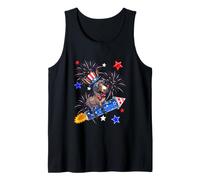 Mule Sunglasses US Flag Riding Firecracker 4th July Farmer Tank Top