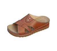 Mule Women Slippers Comfortable Loose Slippers for Women Summer Lightweight Wedges Breathable Slipper Non-Slip Fashion Walking Slippers Open Toe Sandals, brown, 5 UK