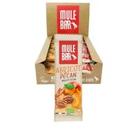 MULEBAR - Box of 15 Energy Bars - Apricot Pecan - Soft Texture - Easy to Digest - 100% Natural, Organic and Vegan Ingredients - Made in France - 40gr
