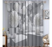 MULERN Curtains For Living Room, Boys Girls Bedroom Off-White Space Sphere Curtain, Eyelet Blackout Abstract Art 3D Print Soft Thermal Insulated Curtains - 2 Panels W 46" x L 72"