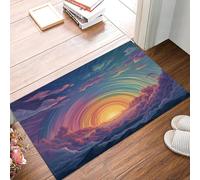 MULERN Door Mat Indoor 80x120cm - Non Slip Muddy Mats for dogs, Psychedelic Landscape Rainbow Cloud Ring Printed Welcome Front Doormat, Dirt Trapper Kitchen Floor Mat Inside Doormats