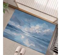 MULERN Door Mats 50x80cm Non Slip Mats for Kitchen Floor Soft Heavy Duty Doormats, Inside Abstract Oil Painting Printed Welcome Front Doormat, Dirt Trapper Indoor Mat (Lake Surface Reflection)