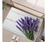 MULERN Door Mats 80x120cm Non Slip Mats for Kitchen Floor Soft Heavy Duty Doormats, Inside Still Life Flowers Printed Welcome Front Doormat, Dirt Trapper Indoor Mat (Lavender Flowers)