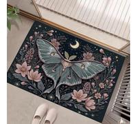 MULERN Door Mats Indoor 80x120cm, Dirt Trapper Machine Washable Illustration Moon Goddess Flowers Doormat with Non-slip TPR Backing, Dog Doormat Floor Mat for Kitchen, Entrance