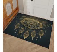 MULERN Glitter Dreamcatcher Door Mat, 80x120cm Non-Slip Washable Doormat, Fantasy Heavy Duty Welcome Dirt Trapper, Water Absorbent Floor Mat for Indoor Use, Front Entrance, Kitchen