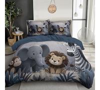 MULERN Kids Bedding Forest Animals Duvet Cover Set with Reversible Design - Watercolor Cartoon Fluffy Microfiber Hypoallergenic King Quilted Bedding 3 Pieces/220x230cm