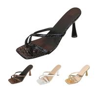 Mules Clear Heels Sandals for Women Size 5 Open Square Toe Fashion Pump Stiletto Heel Heeled Sandal Slip on Heeled Mules for Party Daily Ladies Footwear Gifts