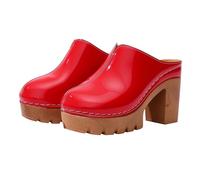 Mules For Women Orthopedic Platform Sandals Close Toe Slip On Shoes With Arch Support Summer Block Heel Walking Non-Slip Sandals Mule Low Wedge Breathable Casual Roman Outdoor Shoes
