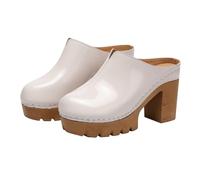 Mules For Women Orthopedic Platform Sandals Close Toe Slip On Shoes With Arch Support Summer Block Heel Walking Non-Slip Sandals Mule Low Wedge Breathable Casual Roman Outdoor Shoes