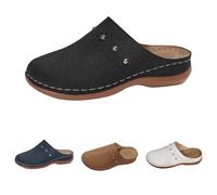 Mules Shoes for Women Closed Toe Clogs Slip On Sling Back Low Wedge Mules Sandals Mesh Orthotic Slides Arch Support Slip On Slippers Soft Soles Comfortable Walking Shoes Indoor Outdoor Black