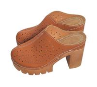 Mules Shoes For Women Heel,Womens Close Toe Sandals,Chunky Heels Sandals Arch Support Slip On Slippers Comfortable Retro Shoes, Lightweight Casual Beach Vacation Slingback Slides For Walking