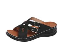 Mules Women's Sandals Peep Toe Platform Sandals Non-Slip Slippers Sandals Beach Shoes Slippers Summer Shoes Slippers Outdoor Walking Shoes Holiday, black, 8 UK