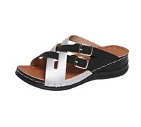 Mules Women's Sandals Peep Toe Platform Sandals Non-Slip Slippers Sandals Beach Shoes Slippers Summer Shoes Slippers Outdoor Walking Shoes Holiday, silver, 4 UK