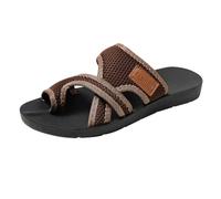 Mules Women's Summer Hallux Valgus Shoes Slip Ins Flat Slippers with Soft Footbed Wide Feet Summer Shoes Comfortable Slippers Mesh Breathable Beach Sandals Wide H Beach Sandals, coffee, 10 UK