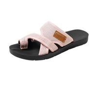 Mules Women's Summer Hallux Valgus Shoes Slip Ins Flat Slippers with Soft Footbed Wide Feet Summer Shoes Comfortable Slippers Mesh Breathable Beach Sandals Wide H Beach Sandals, pink, 10 UK