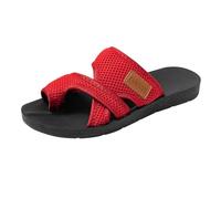 Mules Women's Summer Hallux Valgus Shoes Slip Ins Flat Slippers with Soft Footbed Wide Feet Summer Shoes Comfortable Slippers Mesh Breathable Beach Sandals Wide H Beach Sandals, red, 10 UK