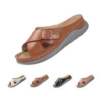 Mules, Women's Thick Sole, Women's Slippers, Outdoor Slippers, Open Toe, Orthoslippers, Non-Slip Slippers, Open Back, Women's Shoes, Breathable Women's Slippers, Comfortable Flip Flops, brown, 4 UK