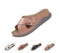 Mules, Women's Thick Sole, Women's Slippers, Outdoor Slippers, Open Toe, Orthoslippers, Non-Slip Slippers, Open Back, Women's Shoes, Breathable Women's Slippers, Comfortable Flip Flops, red, 10 UK