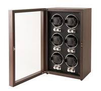 Mulhouse Watch Winder 6 Watches Brown Wood KXD0717 - Unisex - Wood Brown 18 x 25 x 40 cm
