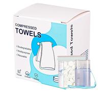 MuLing Compressed Towels, 90 PCS Magic Towel with Case and Dispenser, Portable Face Wipes for Travel, Home, Camping