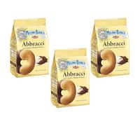 Mulino Bianco Abbracci 350g Italian Biscoti Cookies | Soft Shortbread Pastries Biscuits | GMO & Palm Oil Free | Filled with Creamy Chocolate | Icon of Taste and Goodness (Abbracci 350g, 3 Pack)