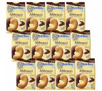 MULINO BIANCO Abbracci crisp Italian pastries with a buttery-cocoa flavour 350g x 12 packets (Abbracci, x12)